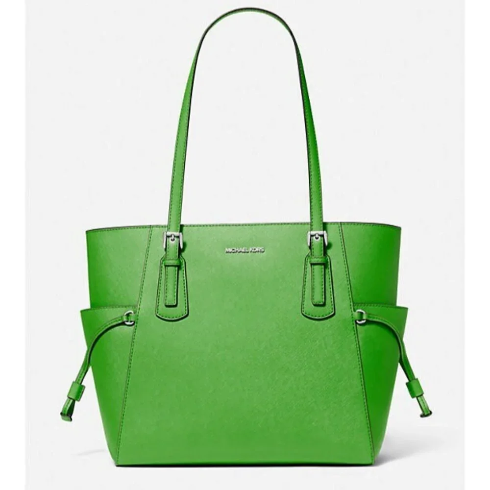 New Michael Kors Voyager Large Saffiano Leather Tote Bag Jungle Green